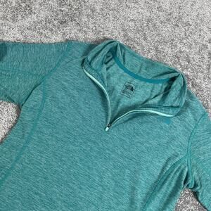 North Face 1/4 Zip Pullover Womens Large Performance Stretch Hiking Teal